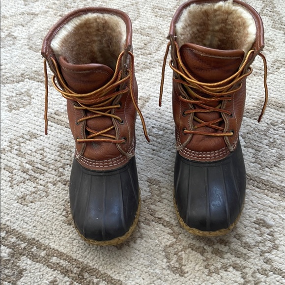 L.L. Bean Shoes - L.L. Bean Brown Leather with Black Rubber Winter Boots